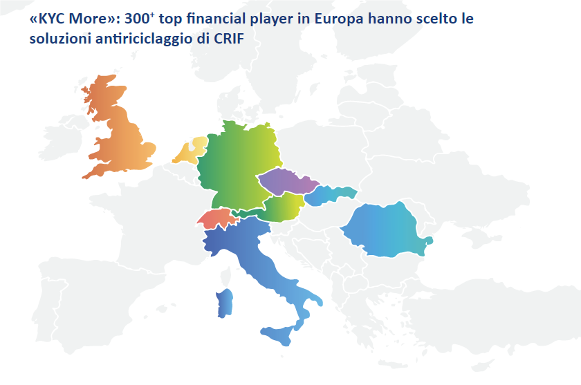 Top 300 financial player in Europa che hanno scelto le soluzioni antiriciclaggio di CRIF